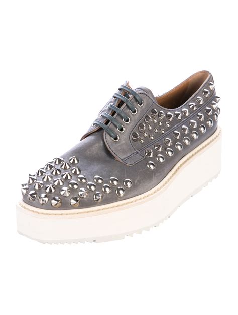 prada studded platform oxford|Prada platform sneakers women.